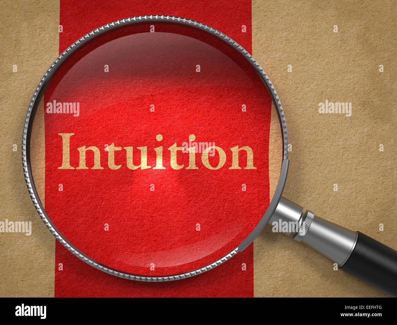 Intuition durch Lupe. Stockfoto