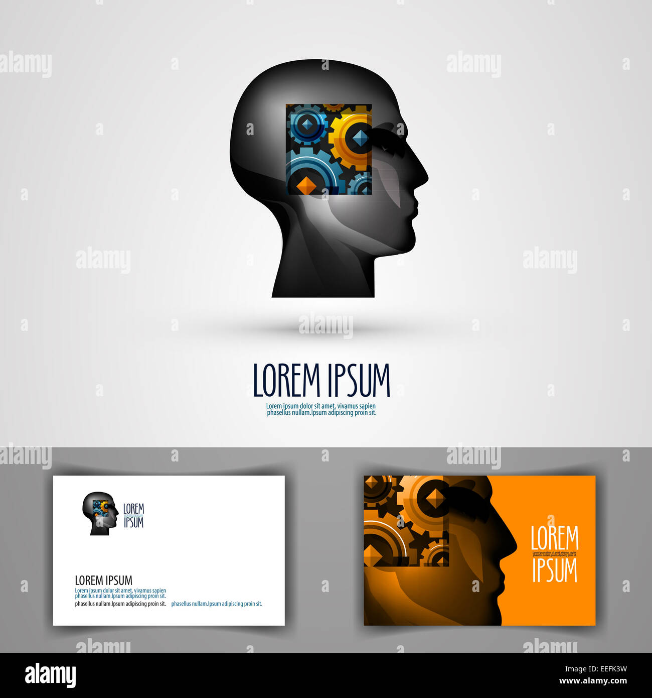 Bildung-Vektor-Logo-Design-Vorlage. Wissenschaft oder Gedanken-Symbol. Stockfoto