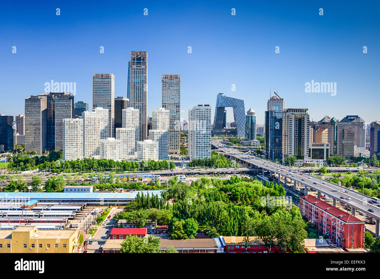 Peking, China moderne Finanzviertel Skyline. Stockfoto