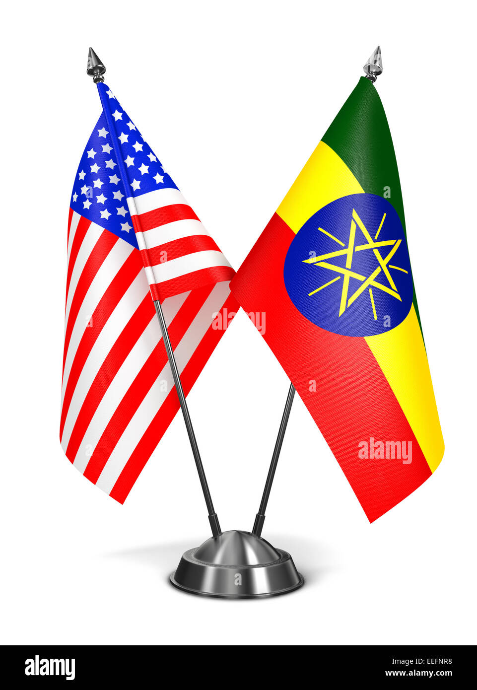USA und Äthiopien - Miniatur-Flags. Stockfoto