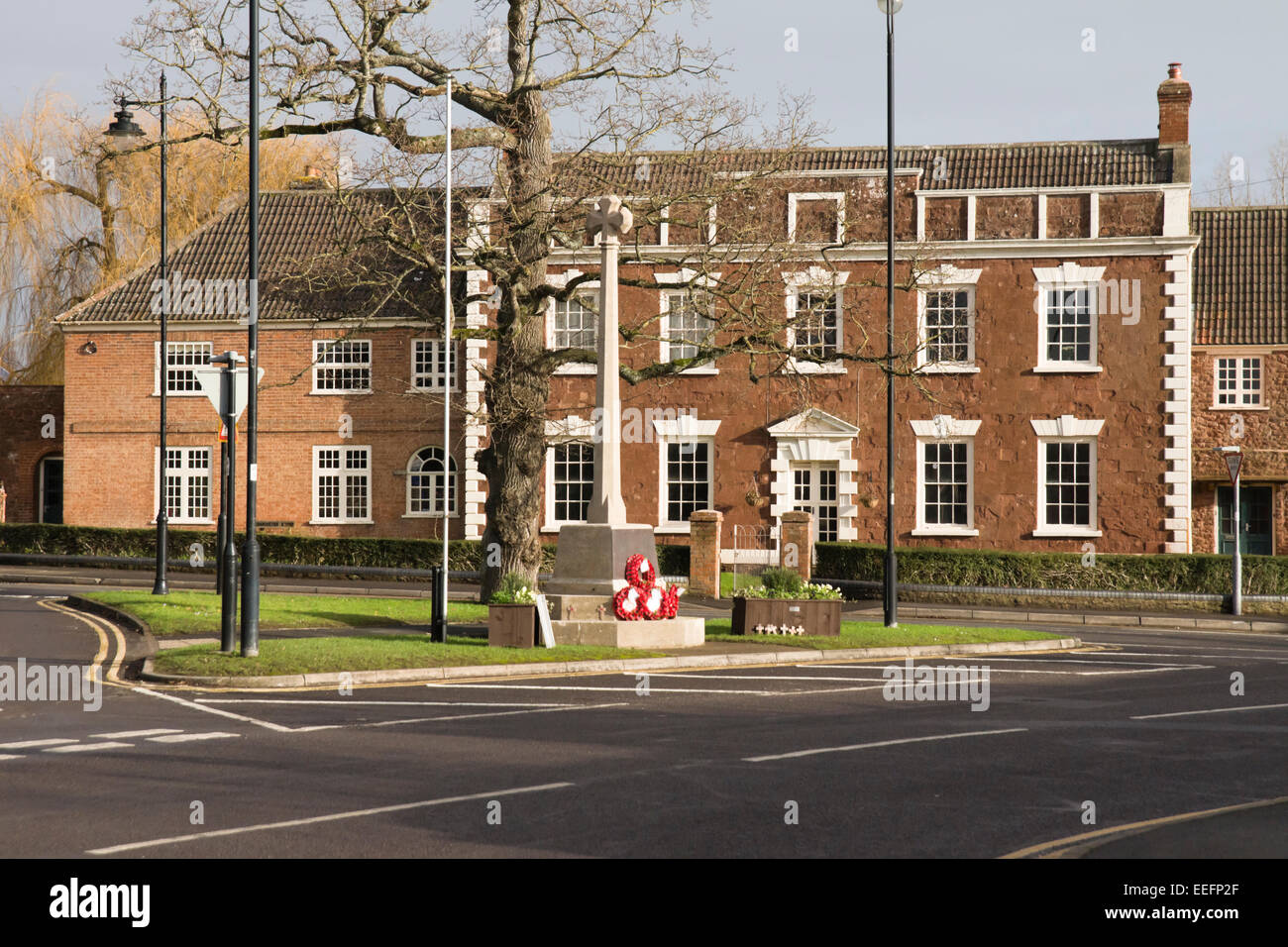 Ein Dorf in Somerset in der Nähe von der Website von Hinkley Point C Kernenergie Station Cannington. Stockfoto