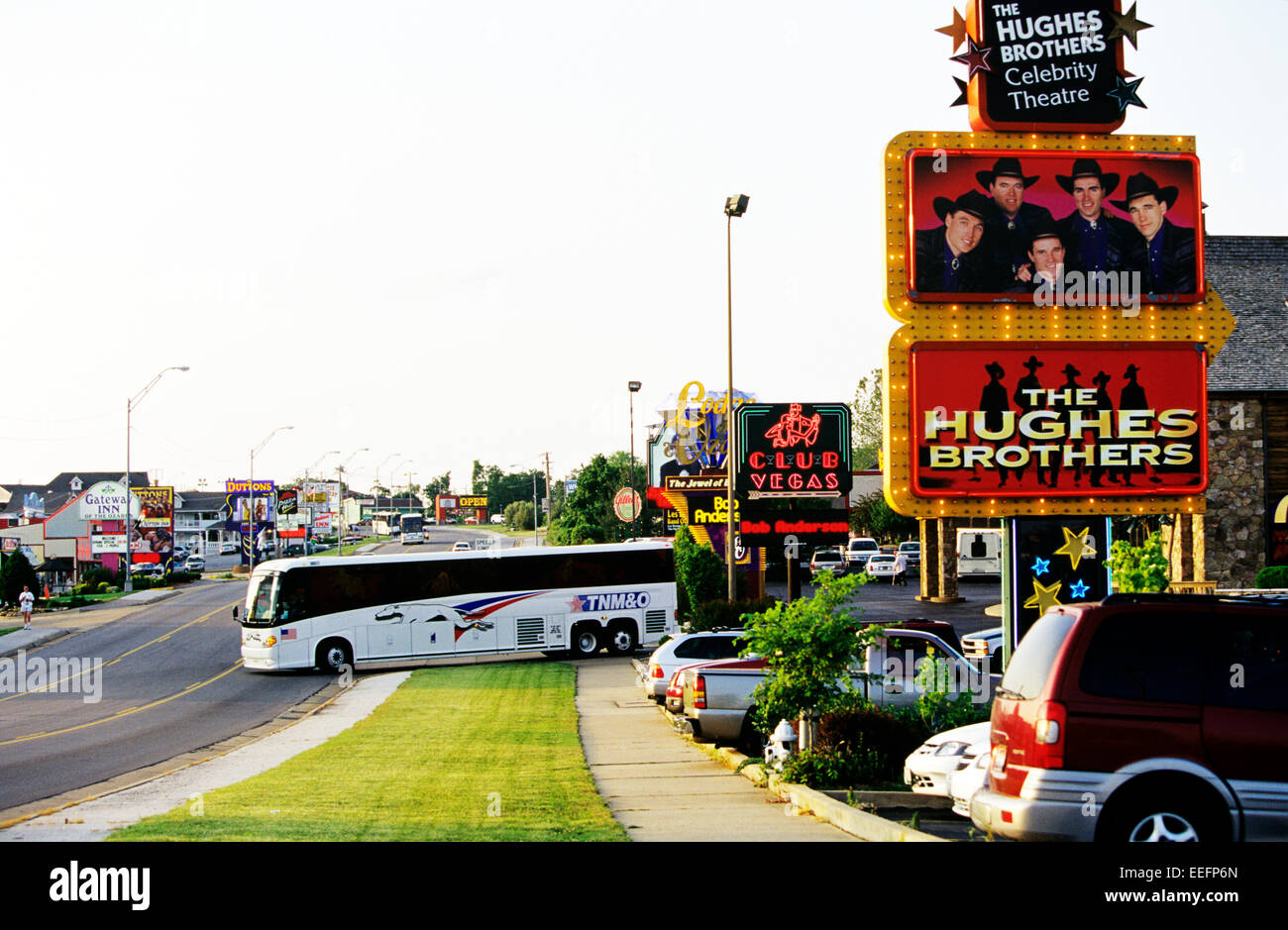 Branson absorbiert als der Nation Top-Bus Destination Dutzende von Touren täglich, Missouri, USA Stockfoto