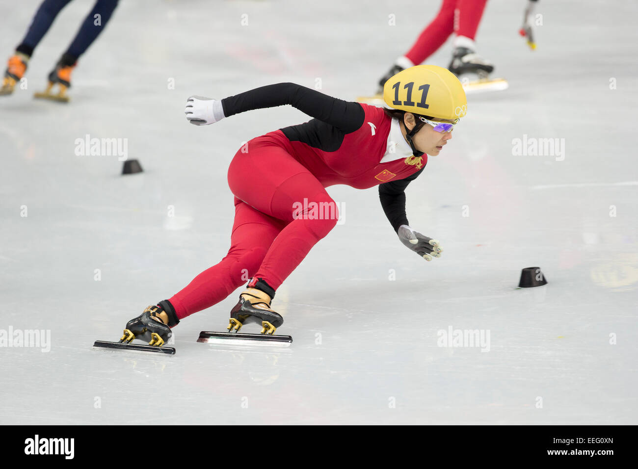 Eisschnelllauf bei den Olympischen Winterspielen, Sotschi 2014 Stockfoto