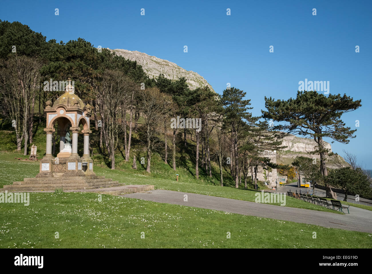 Llandudno Promenade, Queen Victoria Memorial Park und Great Orme Stockfoto