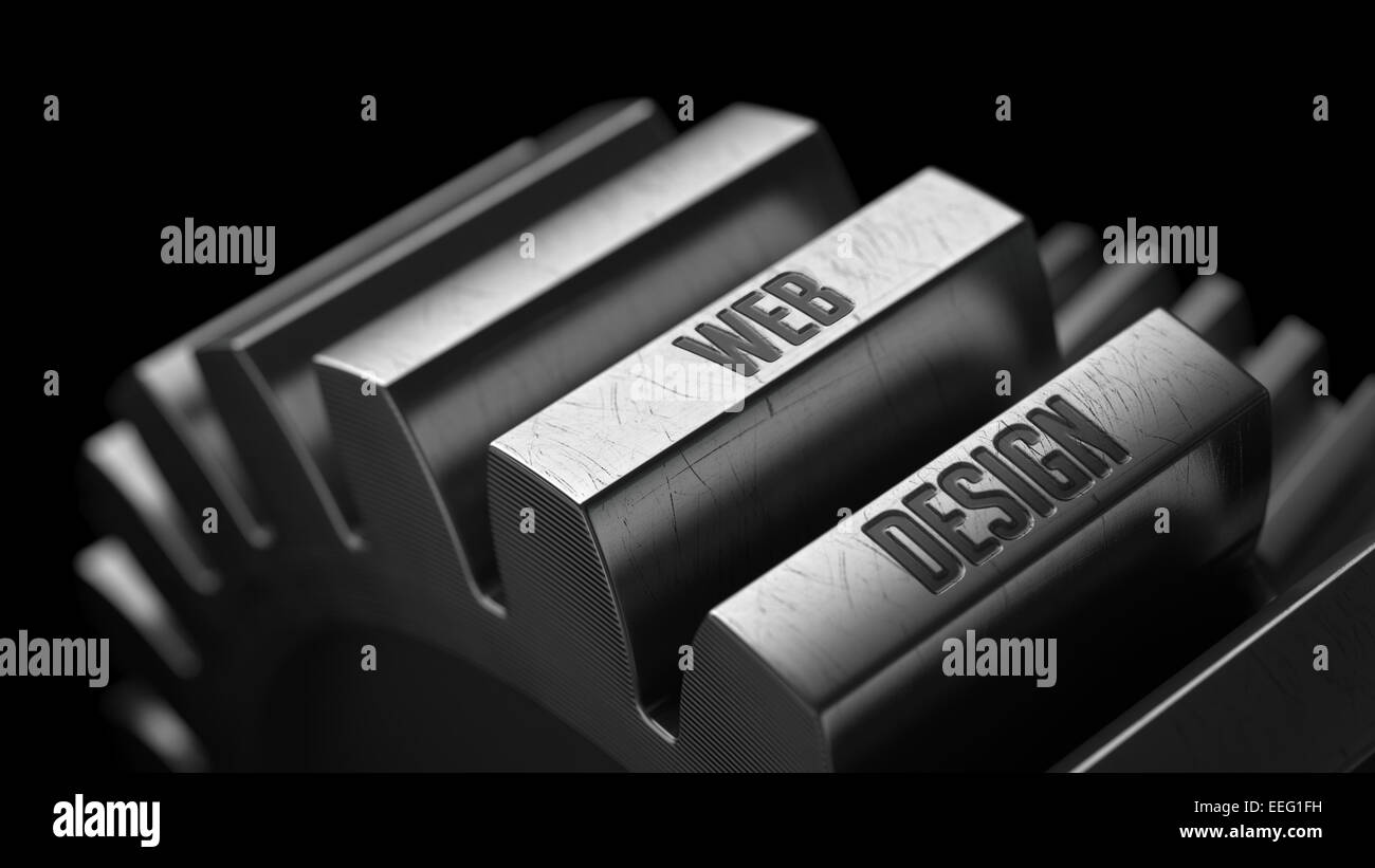 Web-Design auf die Metallgetriebe. Stockfoto