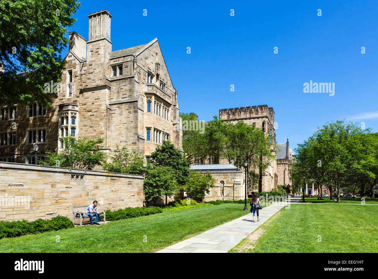 Das Kreuz Campus an der Yale University, New Haven, Connecticut, USA Stockfoto