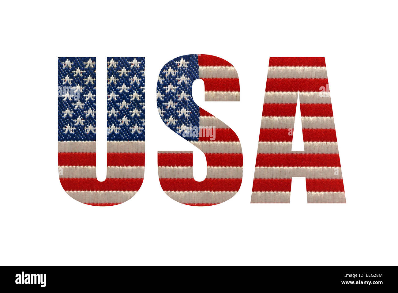 USA Schnitt durch eine weiße Vordergrundebene, die amerikanische Flagge unter zu offenbaren. Stockfoto
