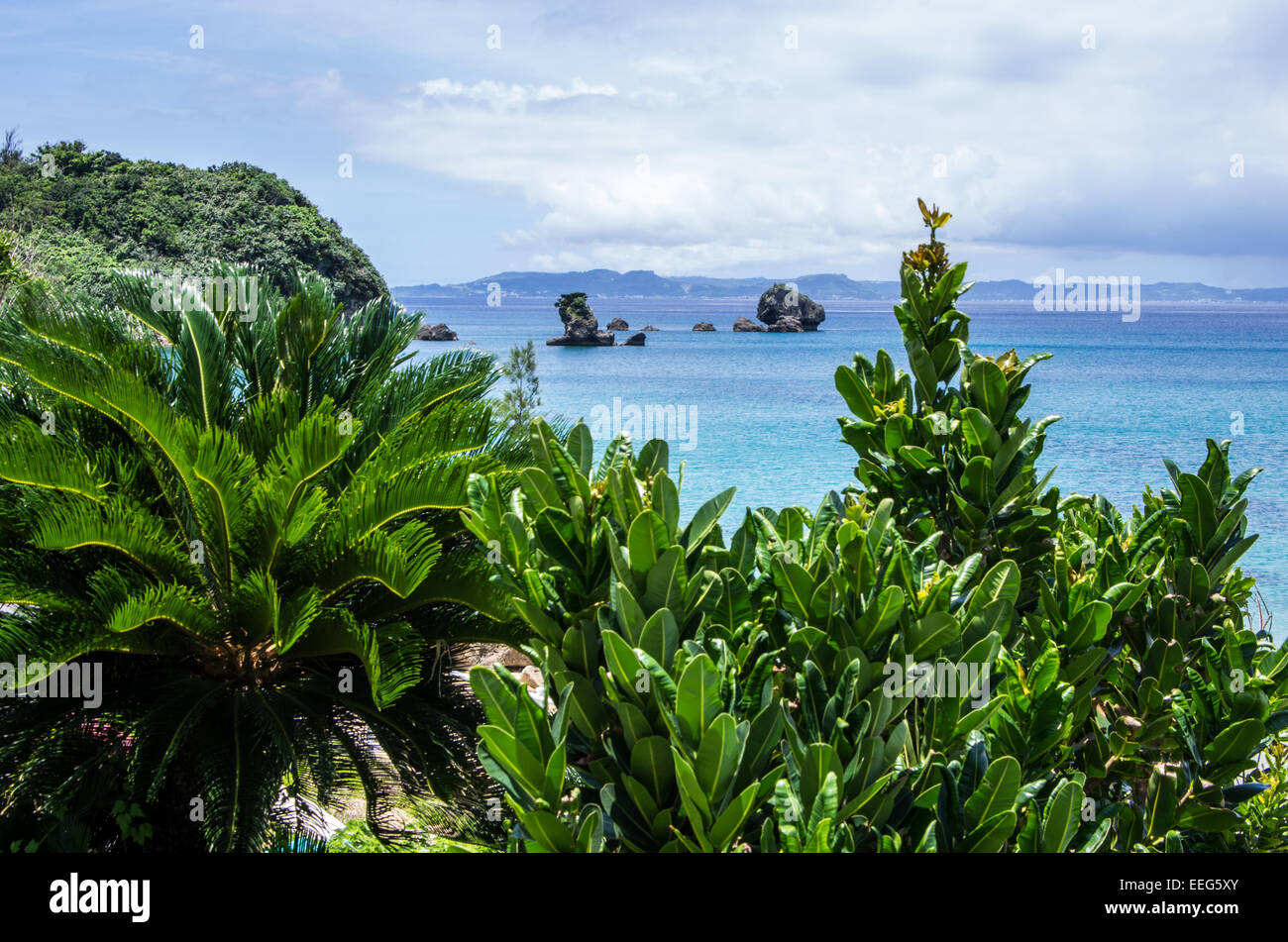 Ein Blick vom Inn at Tsuken Insel in Okinawa, Japan. Stockfoto