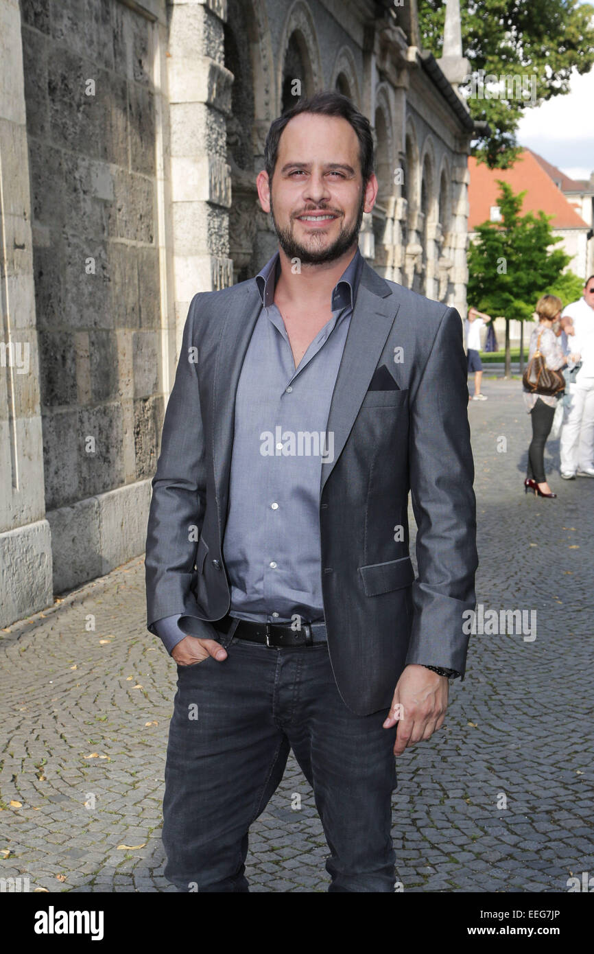 Schweizer Luxus Uhren IWC Schaffhausen präsentiert ihre neue neue Aquatimer-Uhrenkollektion im Restaurant Bayerischen Nationalmuseum.  Mit: Moritz Bleibtreu wo: München wenn: 15. Juli 2014 Stockfoto