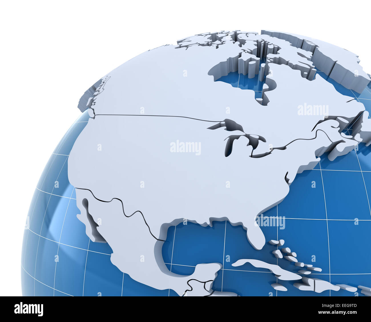 Globus, close-up auf USA und Kanada Stockfoto