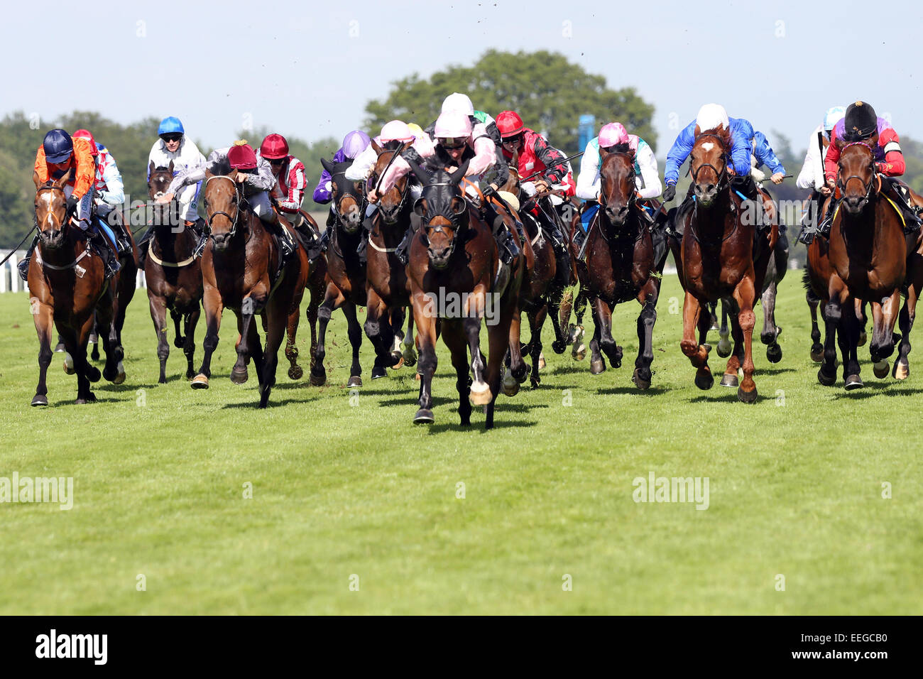 Royal Ascot, Bereich der Traum (Dritter von links) mit Adam Kirby gewinnt den Royal Hunt Cup bis Stockfoto