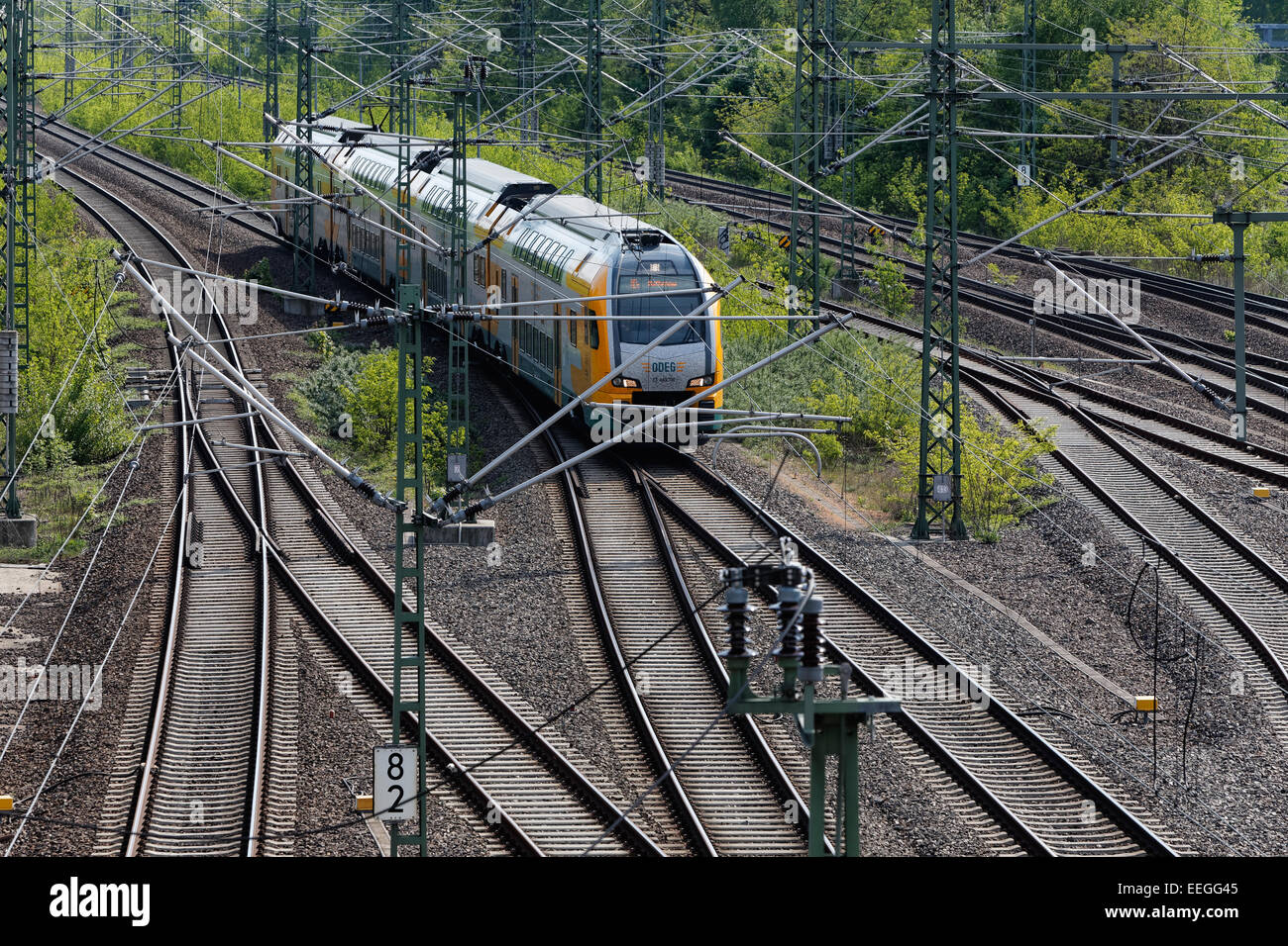 Berlin, Deutschland, ODEG Doppeldecker Regionalzug Stockfoto
