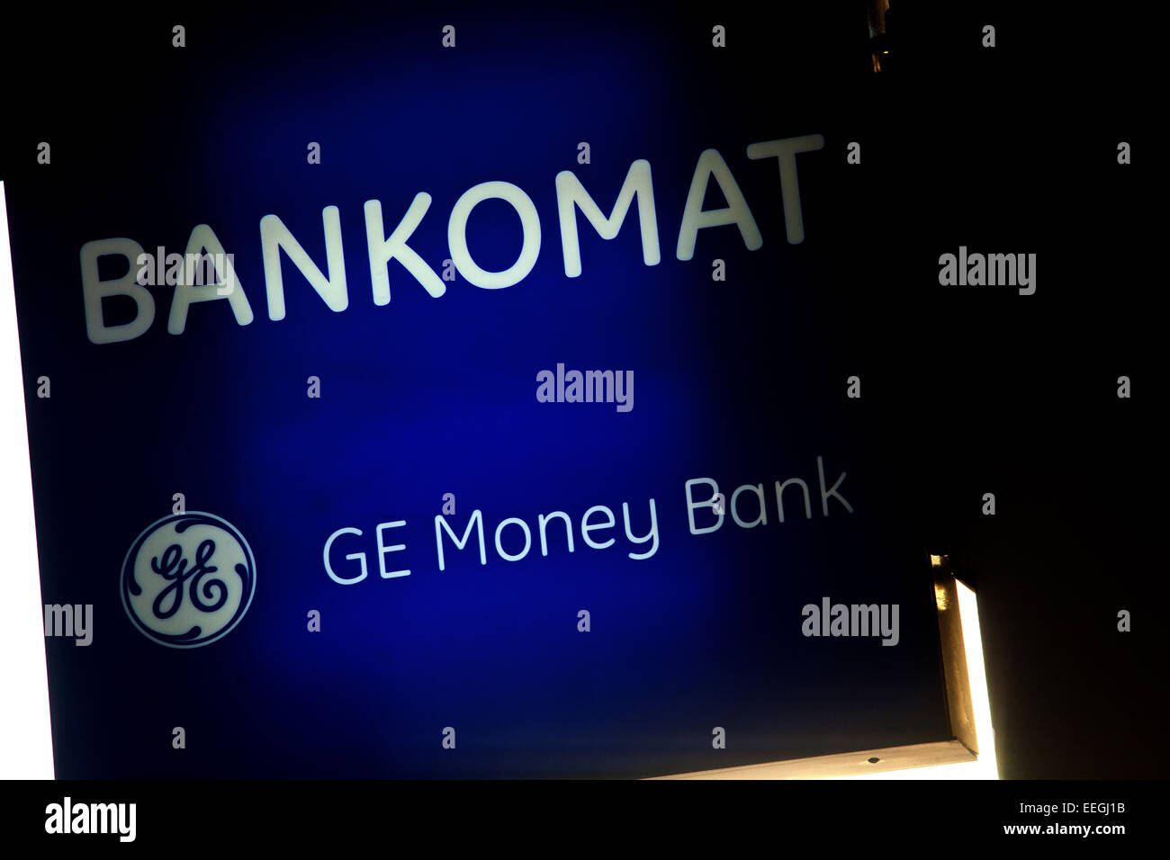 GE Money Bank, Prag Tschechische Republik zu unterzeichnen Stockfoto