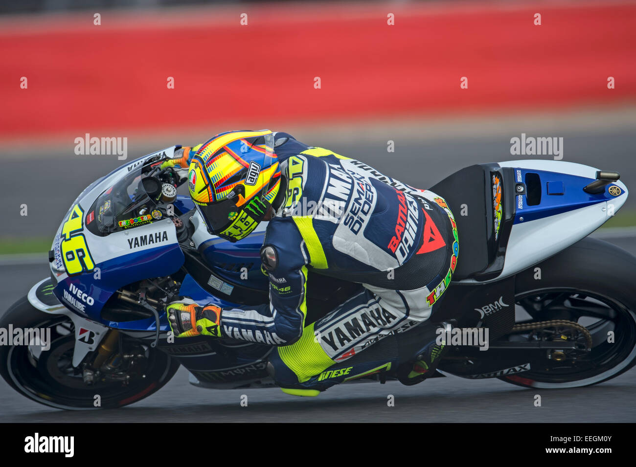 Valentino Rossi auf Yamaha Moto GP Bike, 2013 Stockfoto