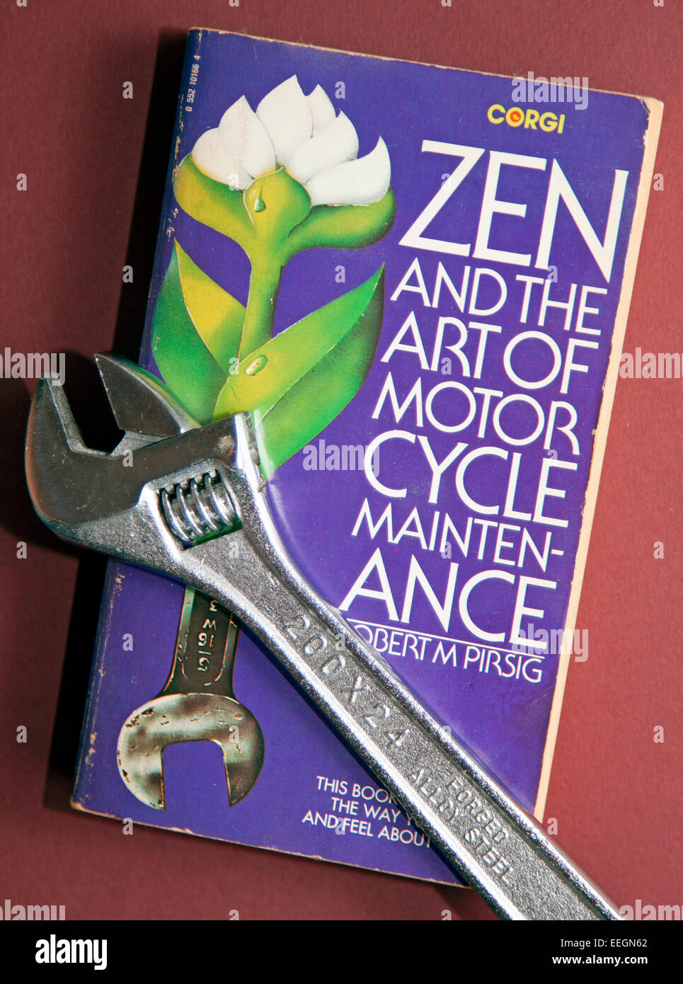 Zen und die Art of Motorcycle Maintenance durch Robert M Pirsig, Kultbuch aus den 1970er Jahren Stockfoto