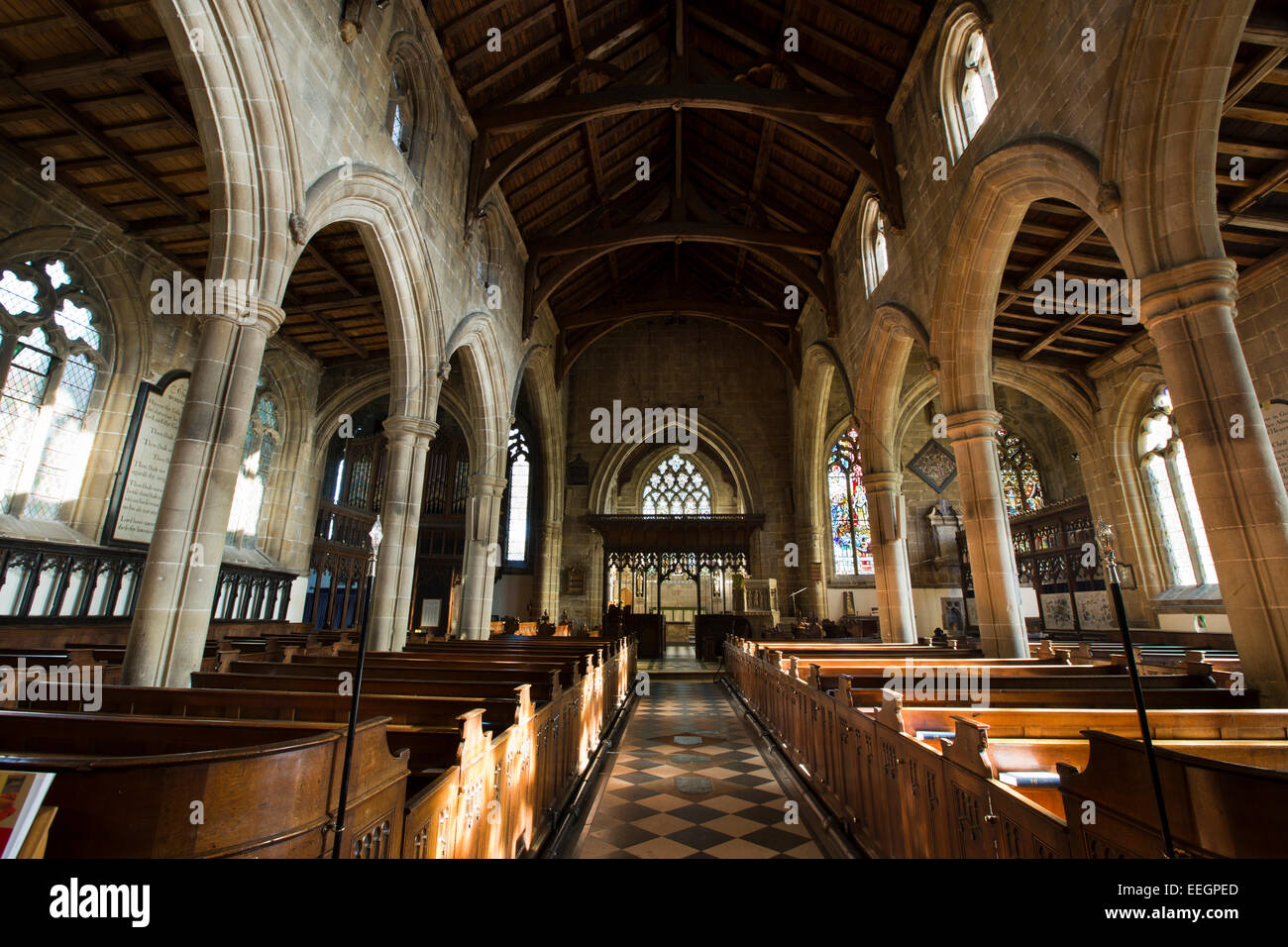UK, Derbyshire, Tideswell, Pfarrkirche St. Johannes der Täufer, Innenraum Stockfoto
