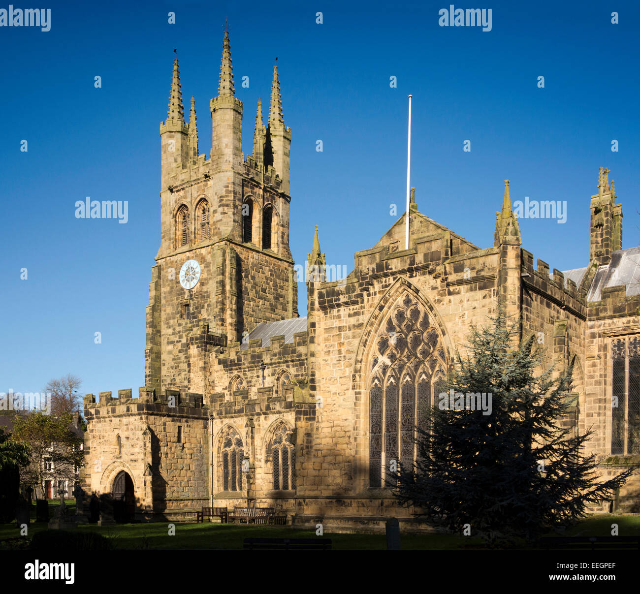 UK, Derbyshire, Tideswell, Pfarrkirche St. Johannes der Täufer, "Die Kathedrale des Peak District" Stockfoto