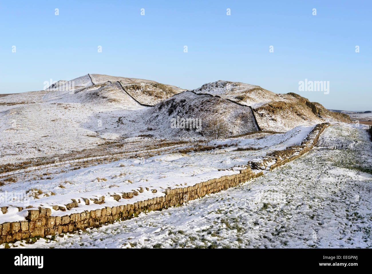 Der Hadrianswall bei Caw Gap Stockfoto