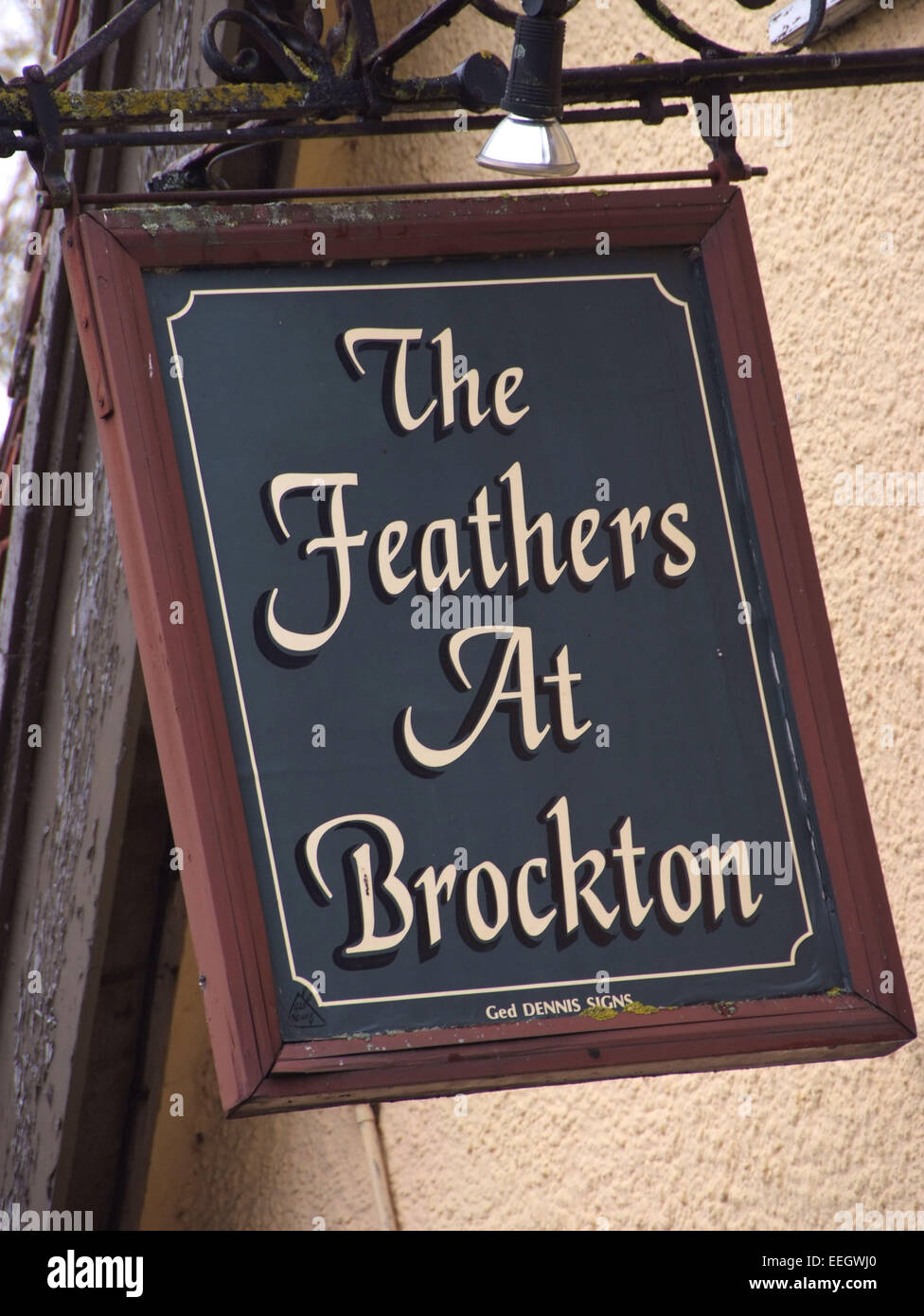 Die Federn am Brockton Gastwirtschaft, Shropshire, UK Stockfoto