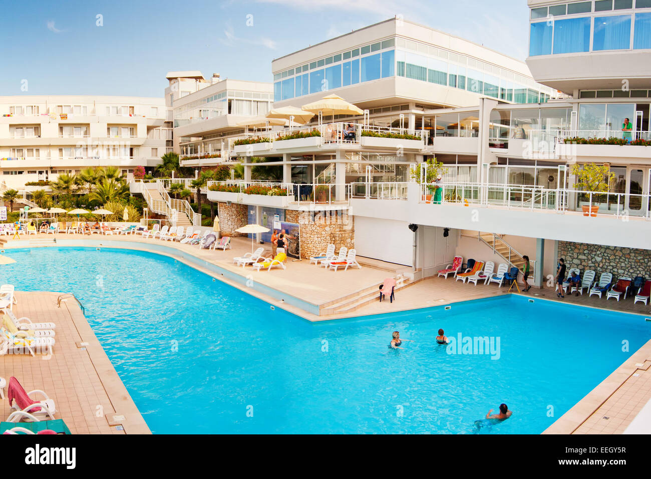 Schwimmbad von Hotel Delfin in der Nähe der Stadt Porec - Kroatien Stockfoto