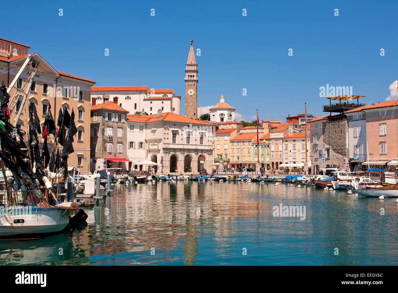 Zentrum der Stadt Piran - Slowenien Stockfoto