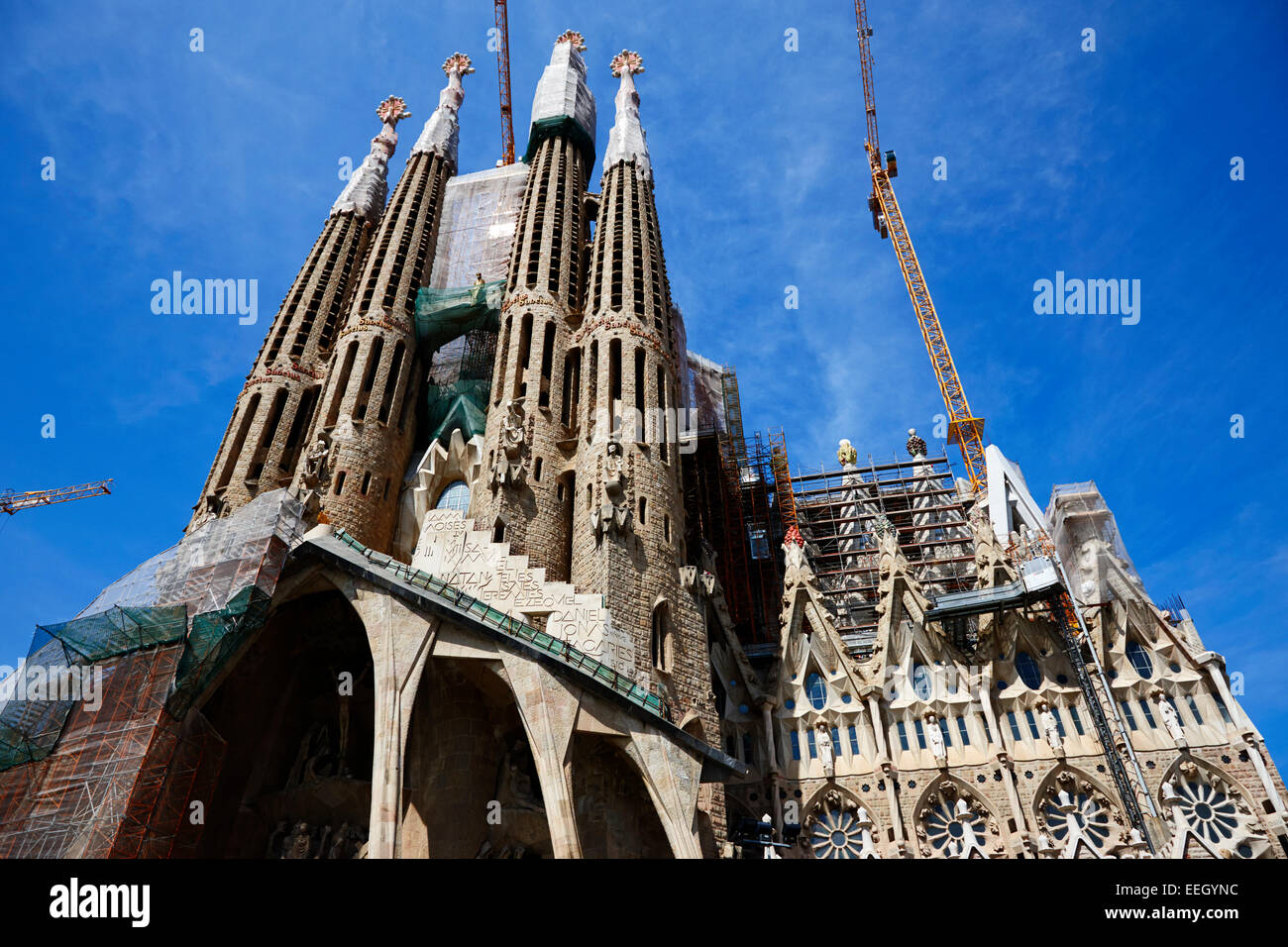 die Leidenschaft Fassade der Sagrada Familia Barcelona Katalonien Spanien Stockfoto