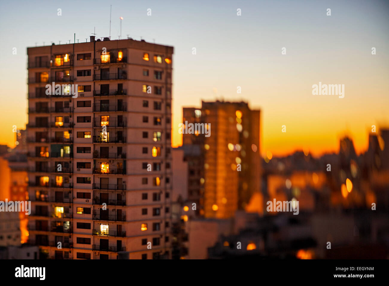 Dächer in den Abend Buenos Aires Argentinien Stockfoto