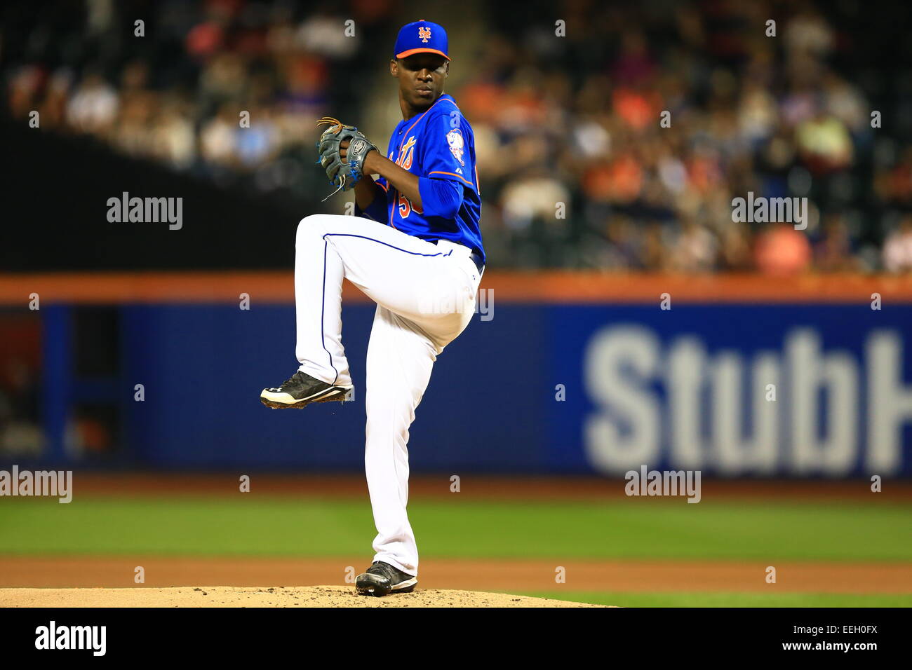 Queens, NY/USA – 27. September 2014: New York Mets Rafael Montero wirft gegen die Houston Astros auf dem Citi Field. Quelle: Gordon Donovan/Alamy Live News Stockfoto