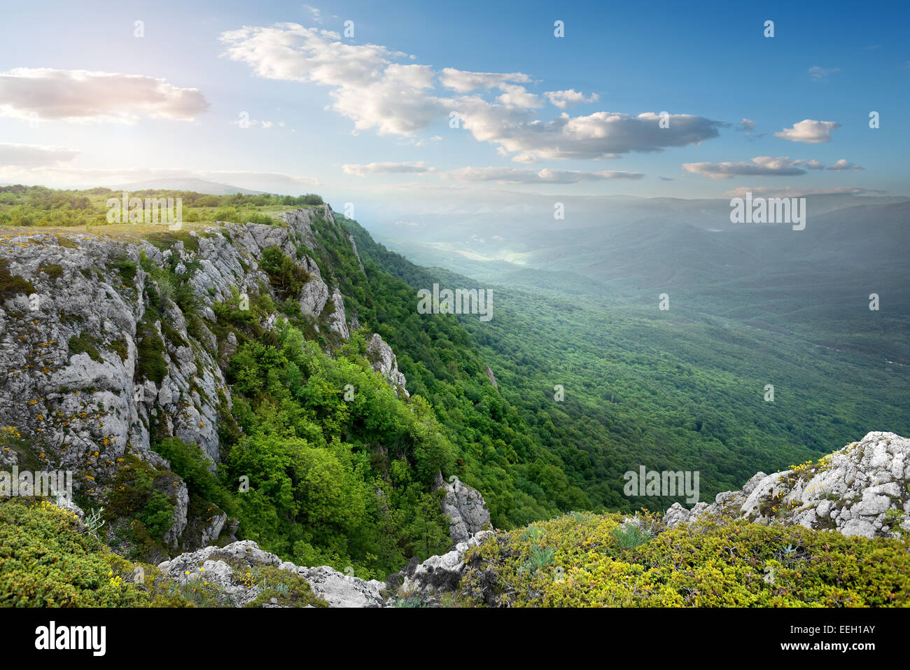 Schöne Hochebene in der Morgensonne Stockfoto