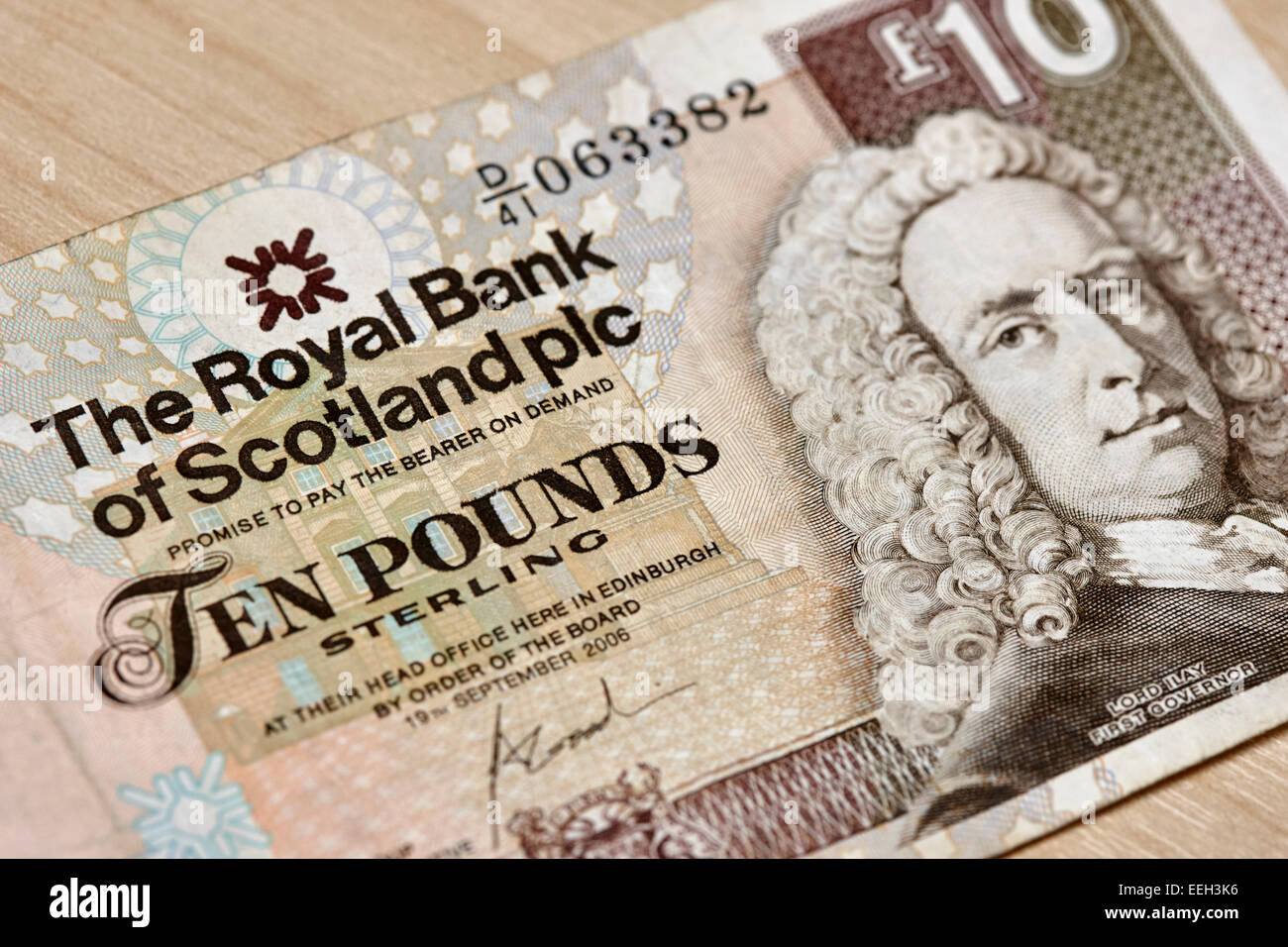 Lord Ilay auf die königliche Bank von Schottland zehn Pfund Hinweis Stockfoto