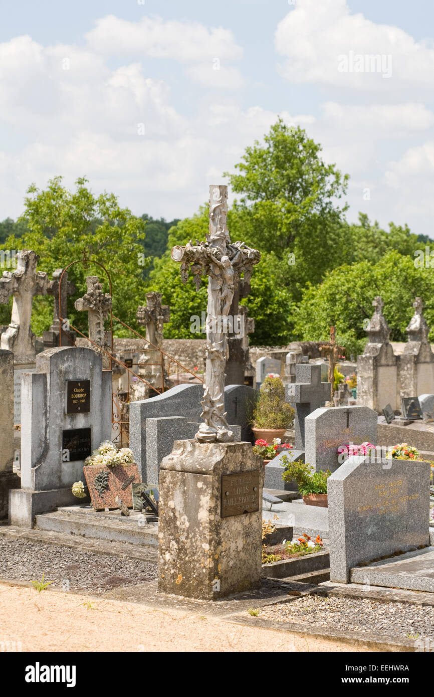 Friedhof im Winkel Sur L'Anglin. Stockfoto