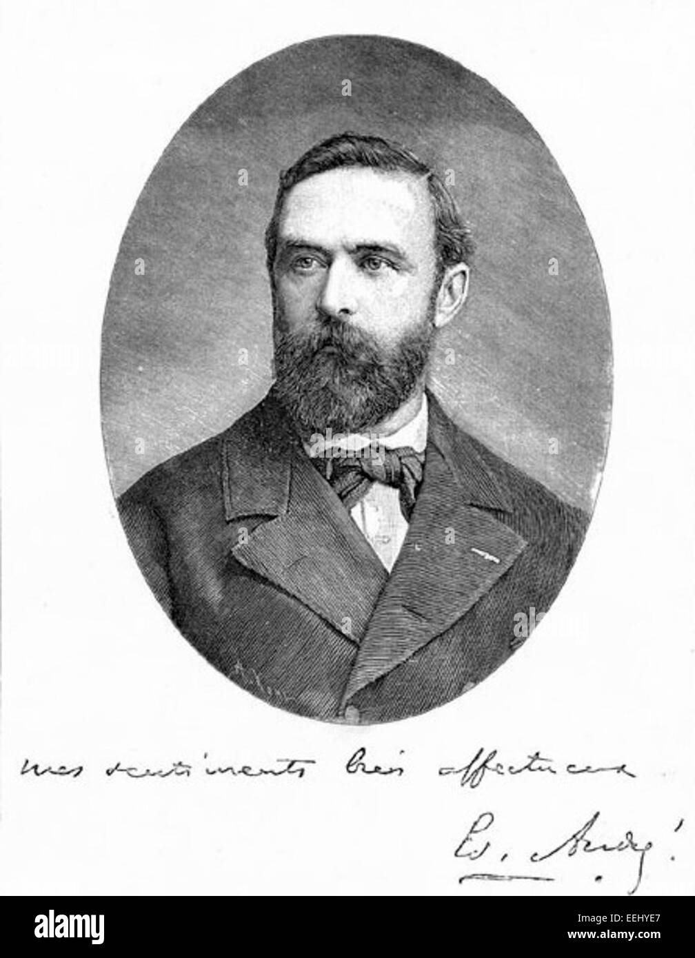 Edouard Francois André (1840–1911) war ein französischer Botaniker und Landschaftsarchitekt, der für seine Arbeit an botanischen Gärten und der Gestaltung öffentlicher Parks bekannt war. Seine Expertise in Gartenbau und Gartendesign trug zur Gestaltung der Landschaftsarchitektur in Frankreich bei. Stockfoto