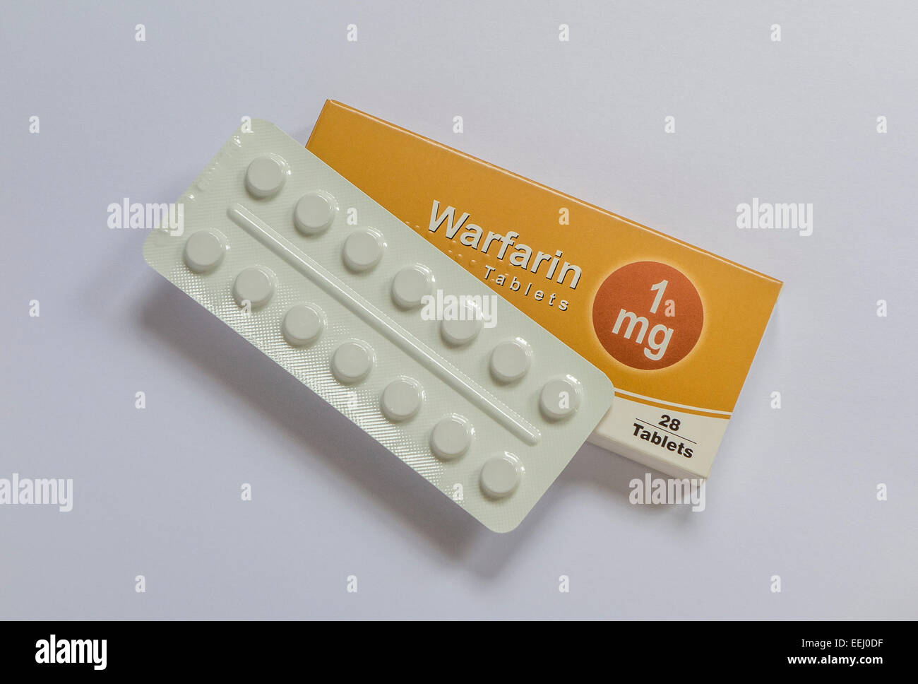 Warfarin Tabletten 1 mg Rezept Pack, England, UK Stockfotografie Alamy