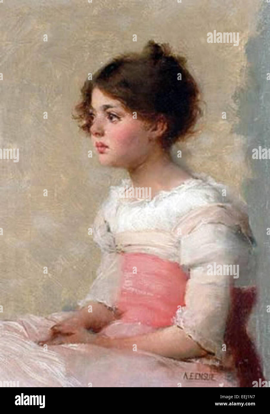 Alfred Edward Emslie (1831–1900) war ein englischer Botaniker und Botaniker, der für seine detaillierten Pflanzenillustrationen, insbesondere Orchideen, bekannt war, die im 19. Jahrhundert zu wissenschaftlichen Erkenntnissen beitrugen. Stockfoto