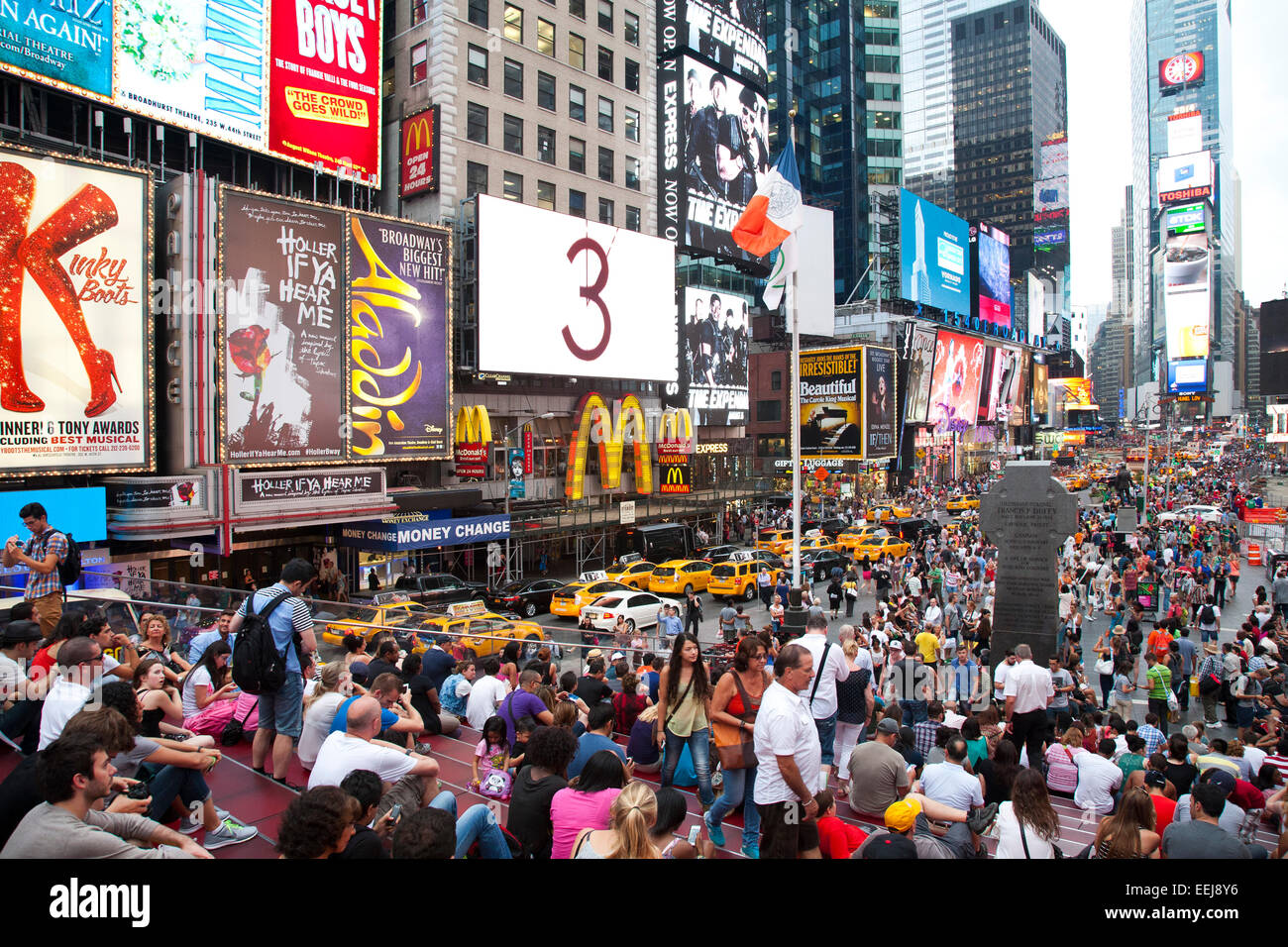 Menschen in Times Square, New York, USA, Amerika Stockfoto