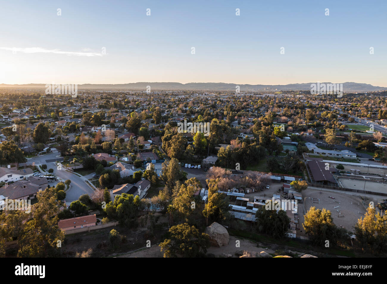 Am frühen Morgen von Stoney Point im Bereich Chatsworth des San Fernando Valley in Los Angeles anzeigen Stockfoto