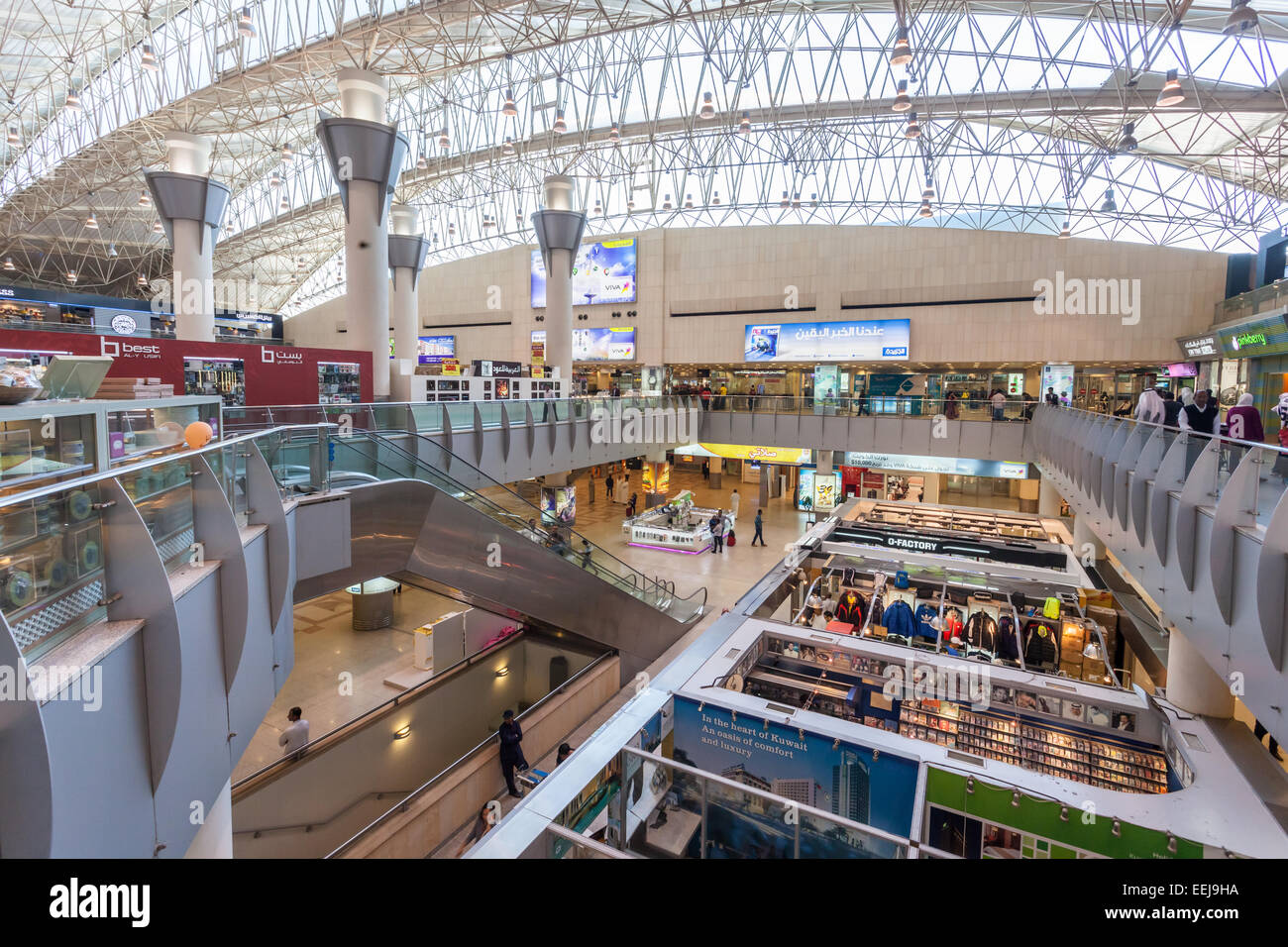 Kuwait Stadt Flughafen Check-In Zone Abflughalle. Stockfoto