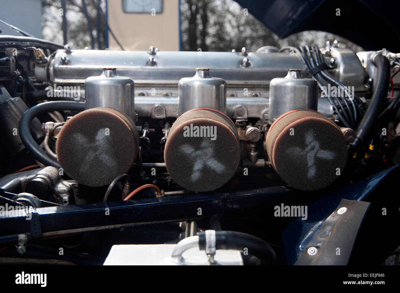 E-Type Jaguar 4.2 Serie 1 (1964-1968) "Das schönste Auto der Welt" britischen Sportwagen Motor dreifach Kohlenhydrate Stockfoto