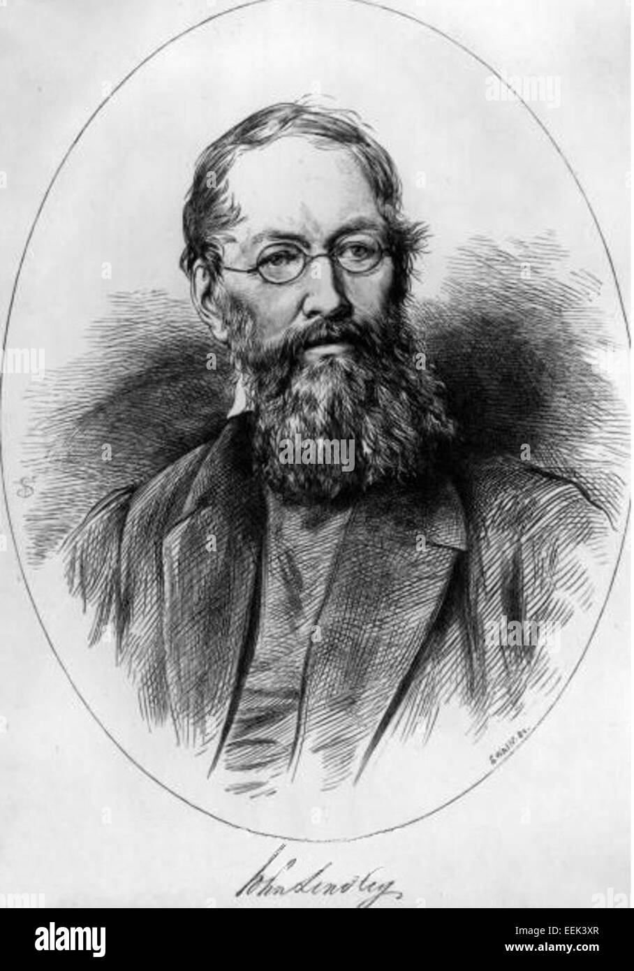 John Lindley (1799–1865) war ein englischer Botaniker und Orchidologe, der für seine umfangreichen Arbeiten zur Pflanzentaxonomie und seine Beiträge zur botanischen Literatur bekannt war. Stockfoto