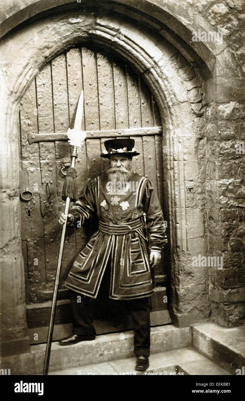 Yeoman Warder, Tower of London, ca. 1890 Stockfoto