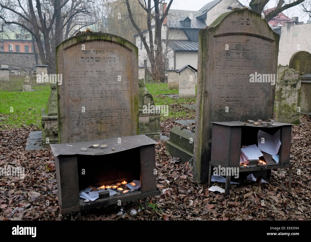 Die Remuh Friedhof (auch bekannt als der alte jüdische Friedhof), Kazimierz, Krakau, Polen. Stockfoto