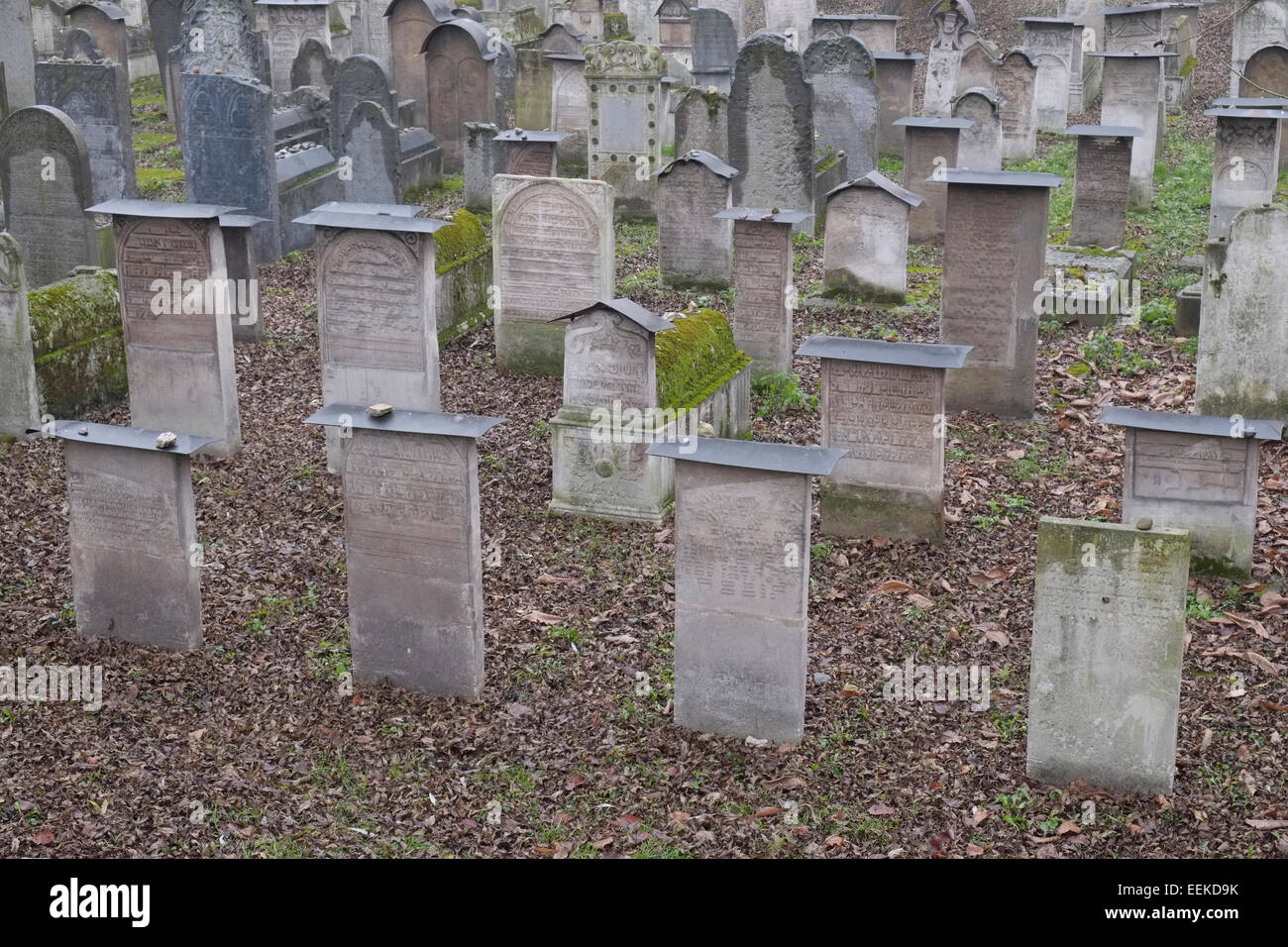 Die Remuh Friedhof (auch bekannt als der alte jüdische Friedhof), Kazimierz, Krakau, Polen. Stockfoto