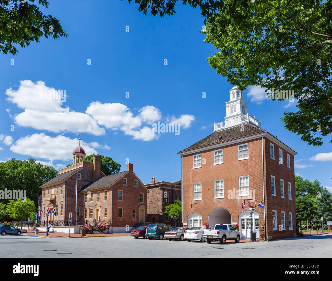 Delaware Straße in der Altstadt zeigt die alte New Castle Court House, New Castle, Delaware, USA Stockfoto