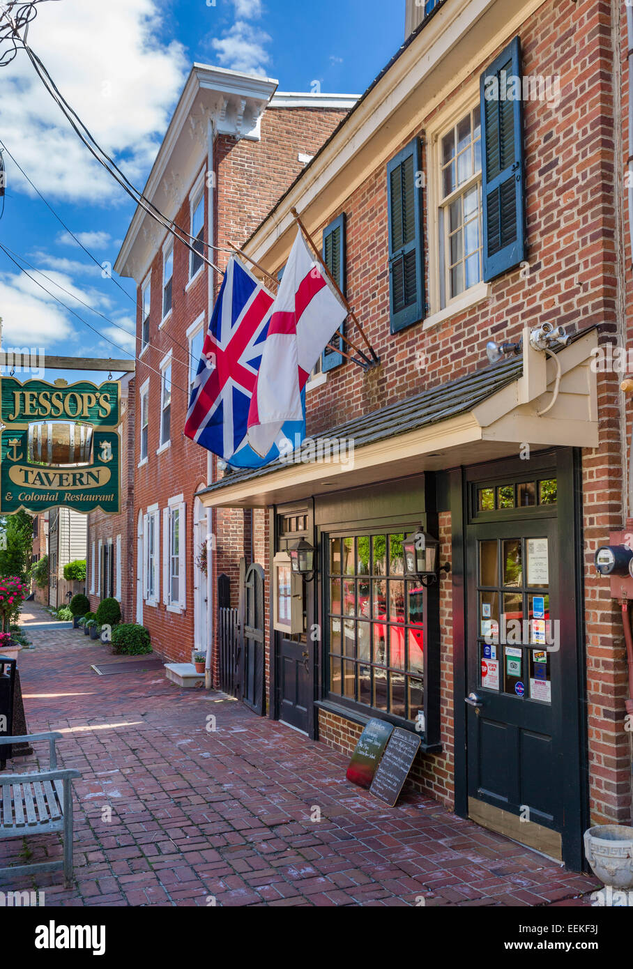 Jessops Taven auf Delaware Straße in der historischen Altstadt, New Castle, Delaware, USA Stockfoto