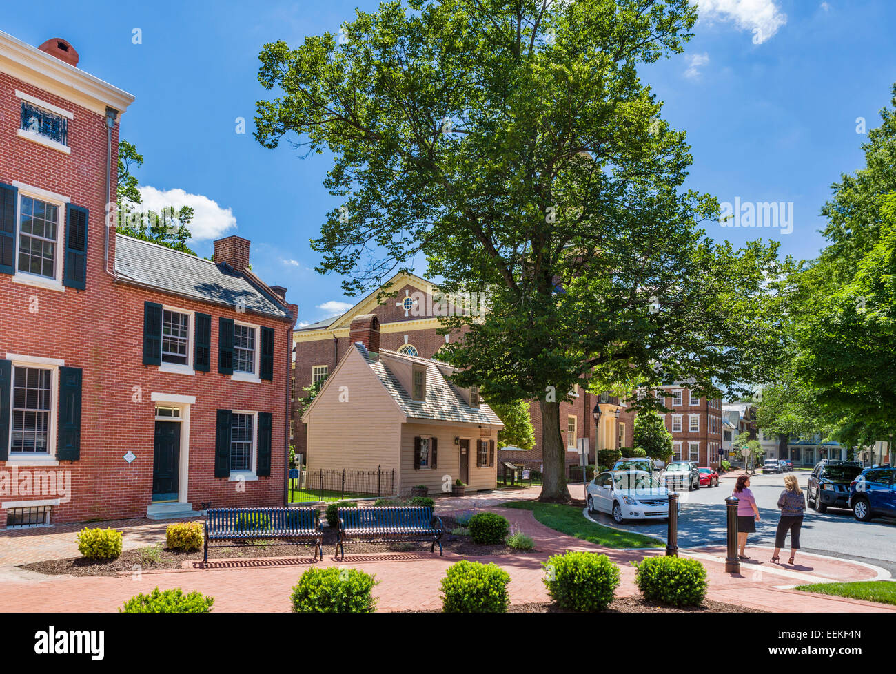 Das Grün in der historischen Innenstadt von Dover, Delaware, USA Stockfoto