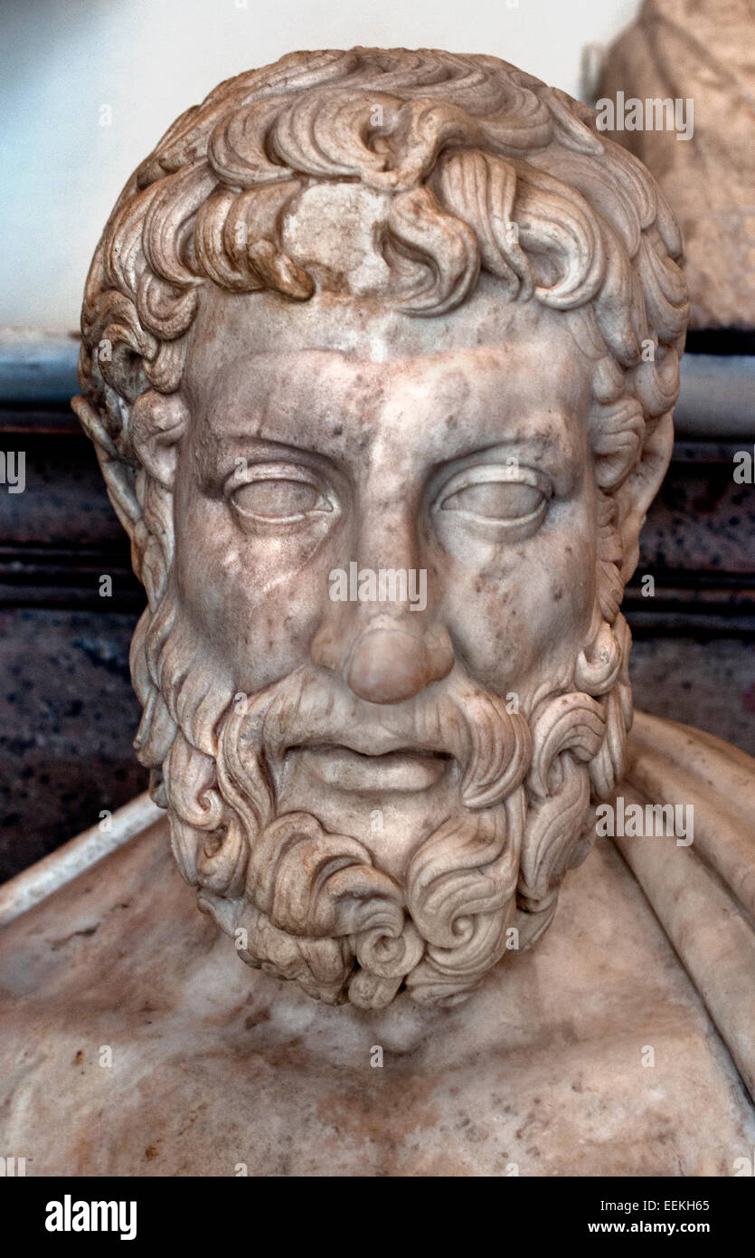 Metrodoros von Chios (4. Jh. v. Chr.) war ein griechischer Philosoph aus der Schule des Demokrit und einen wichtigen Vorläufer des Epikur. Römische Rom Capitoline Museum Italien Italienisch Stockfoto