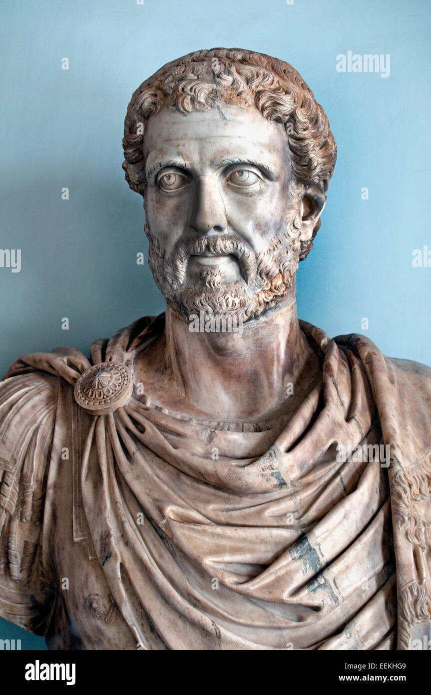 Antoninus Pius (Titus Fulvius Aelius Hadrianus Antoninus Augustus Pius 86 AD-161 n. Chr.) auch bekannt als Antoninus, war Roman Emperor von 138 bis 161 Oman Rom Kapitolinische Museum Italien Italienisch Stockfoto