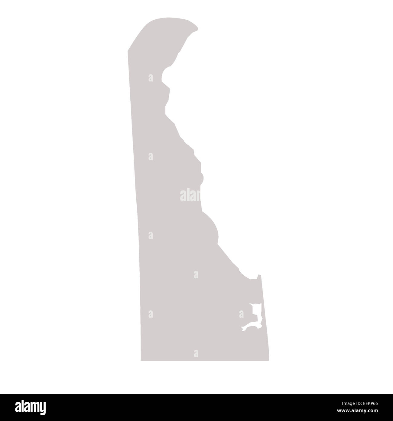 Delaware State Karte isoliert auf einem weißen Hintergrund, USA. Stockfoto