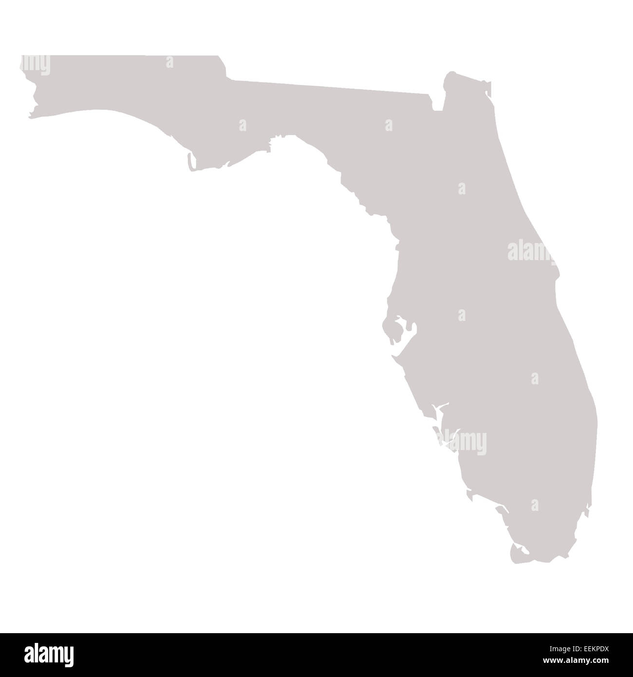 Florida State Karte isoliert auf einem weißen Hintergrund, USA. Stockfoto