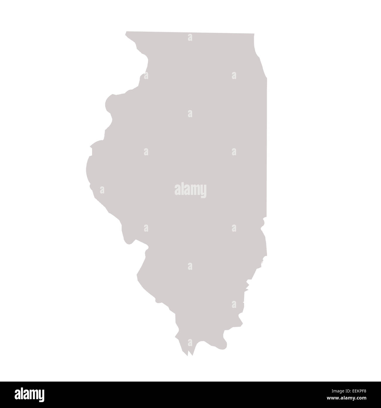 Illinois State Karte isoliert auf einem weißen Hintergrund, USA. Stockfoto